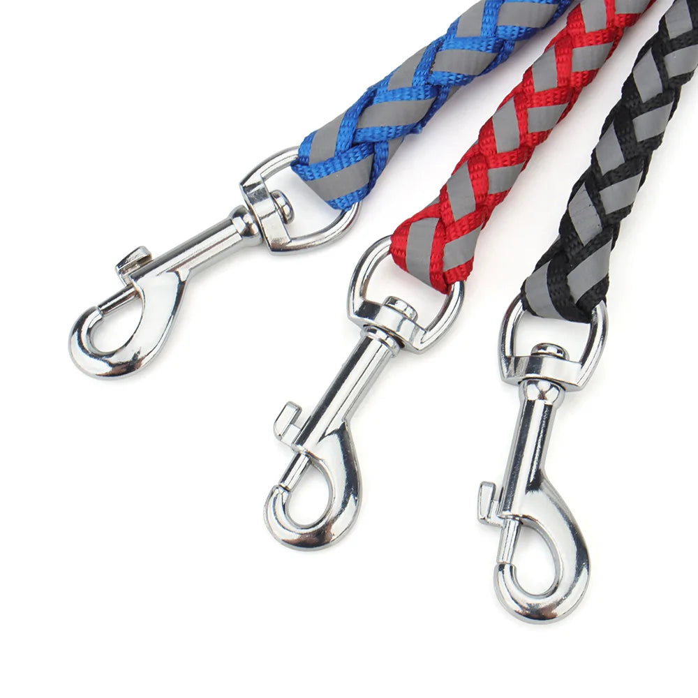 Reflective Double Dog Leash with Waist Belt – Hands-Free Walking for Two Dogs - Ditzy Petunia