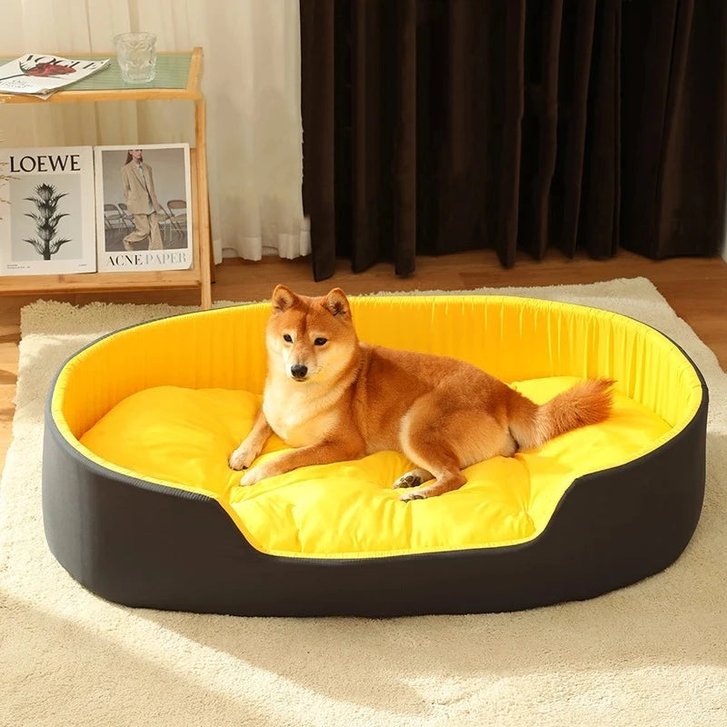 Calming Plush Dog Bed – Soft Round Pet Sofa with Non-Slip Base - Ditzy Petunia