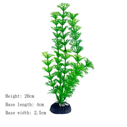 Artificial Aquarium Plant Decoration – Plastic Greenery with Resin Base