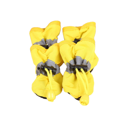 4pcs Waterproof PU Dog Shoes – Non-Slip Puppy Boots for Small to Medium Dogs