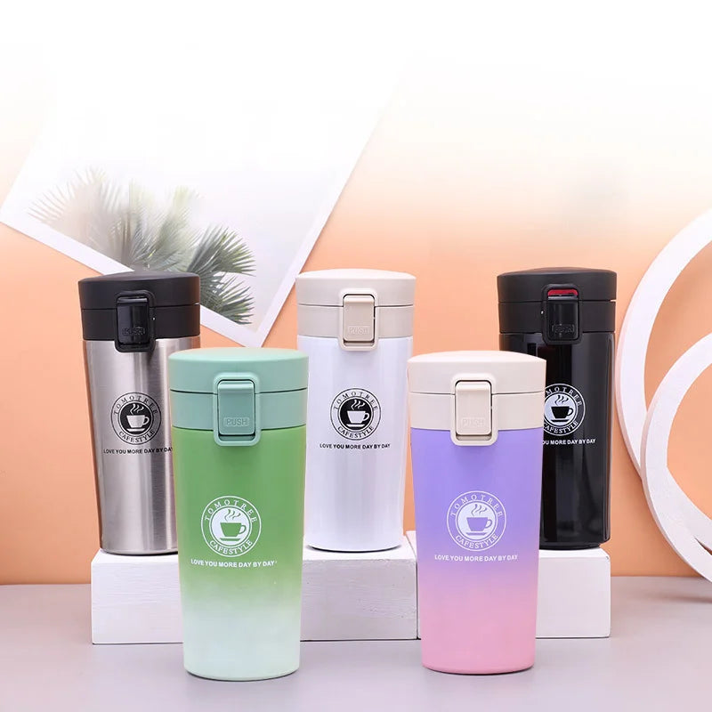 Stainless Steel Vacuum Flask – Leak-Proof Travel Mug for Hot & Cold Drinks (380ml/500ml) Ditzy Petunia