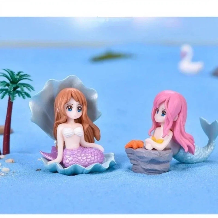 Colorful Mermaid Aquarium Decorations – Cartoon Figurine Ornaments for Fish Tanks &amp; Desks - Ditzy Petunia