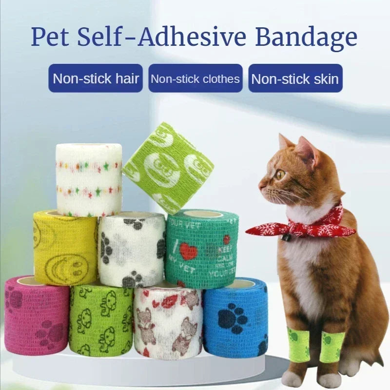 Breathable Elastic Pet Bandage Wrap – Self-Adhesive Tape for Feet, Ankle, Finger, and Knee Protection | Anti-Dirt and Durable Design Ditzy Petunia