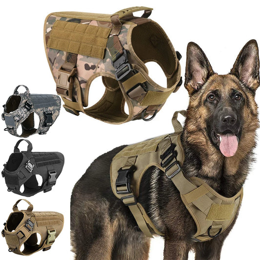 Adjustable Dog Vest Harness – Padded Nylon No-Pull Harness for Adult Dogs
