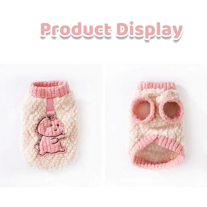 Warm Autumn Dog Hoodies – Plush Fashion Print Pullovers for Small Dogs &amp; Cats, Chihuahua Pet Sweater - Ditzy Petunia