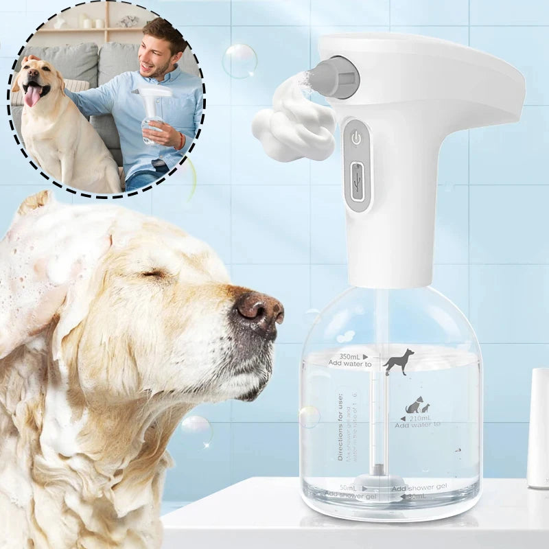 Automatic Pet Foaming Soap Dispenser – USB Rechargeable Cat & Dog Shampoo Machine Ditzy Petunia