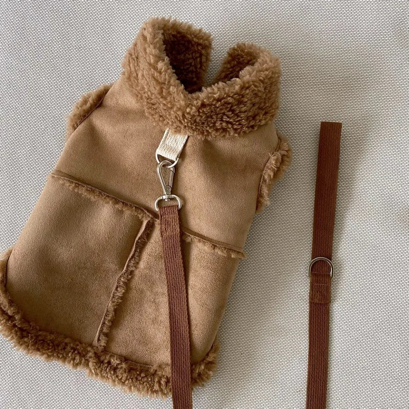 Pet Autumn And Winter Clothing Classic Solid Dog Vests Fleece Warm Pet Dog Clothes For Small Medium Dogs Jackets Puppy Clothing - Ditzy Petunia