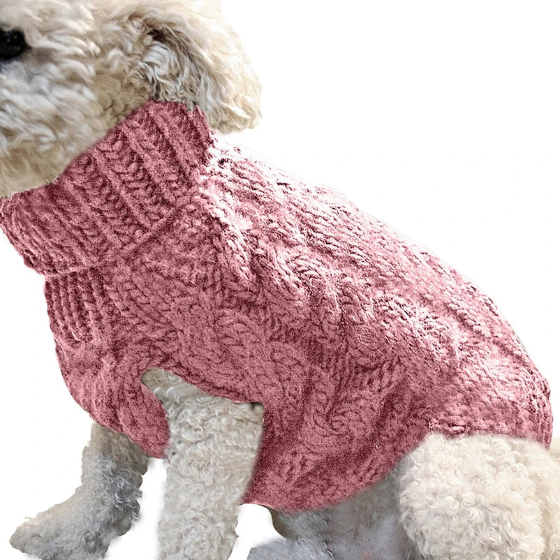 Turtleneck Dog Sweater - Warm Winter Clothes for Small Dogs & Cats | Chihuahua & Yorkie Coat - Ditzy Petunia