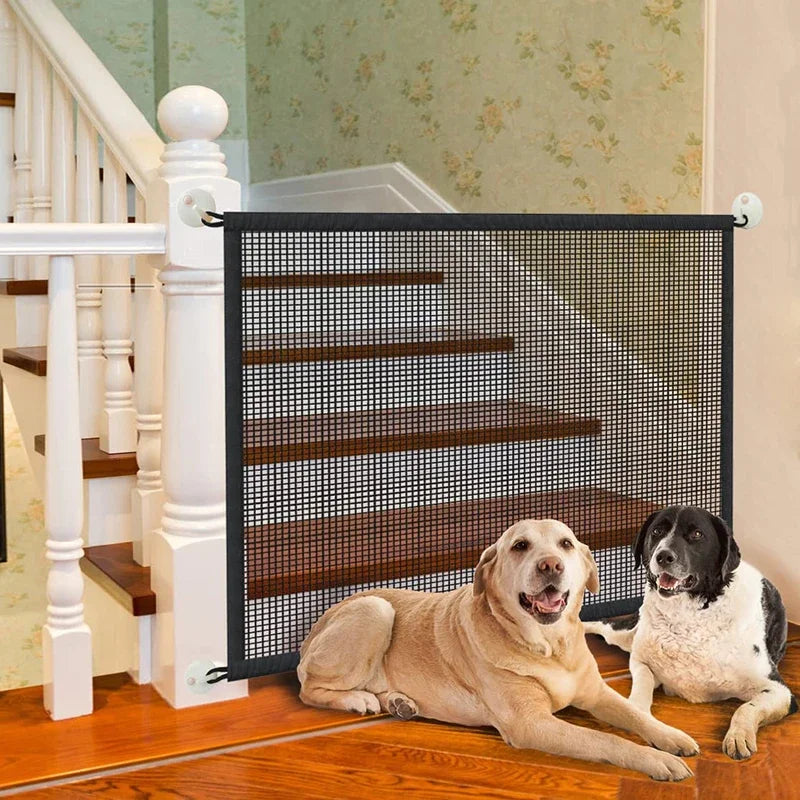 Pet Dog Safety Fence - Breathable Mesh Barrier for Stairs and Playpen - Ditzy Petunia