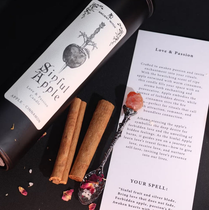 Witchcraft Ritual Gift Set – Candles &amp; Gemstone Spoons - Ditzy Petunia