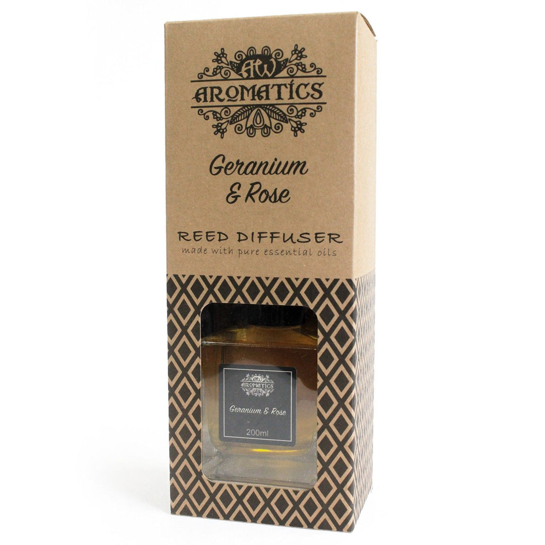 200ml Geranium &amp; Rose Essential Oil Reed Diffuser - Ditzy Petunia