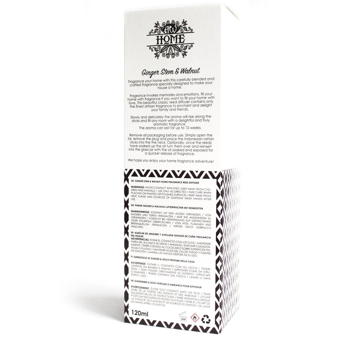 120ml Reed Diffuser - Ginger Stem &amp; Walnut
