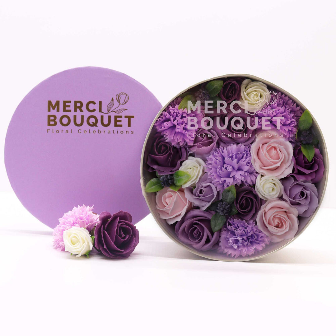 Round Box - Lavender Rose &amp; Carnation - Ditzy Petunia
