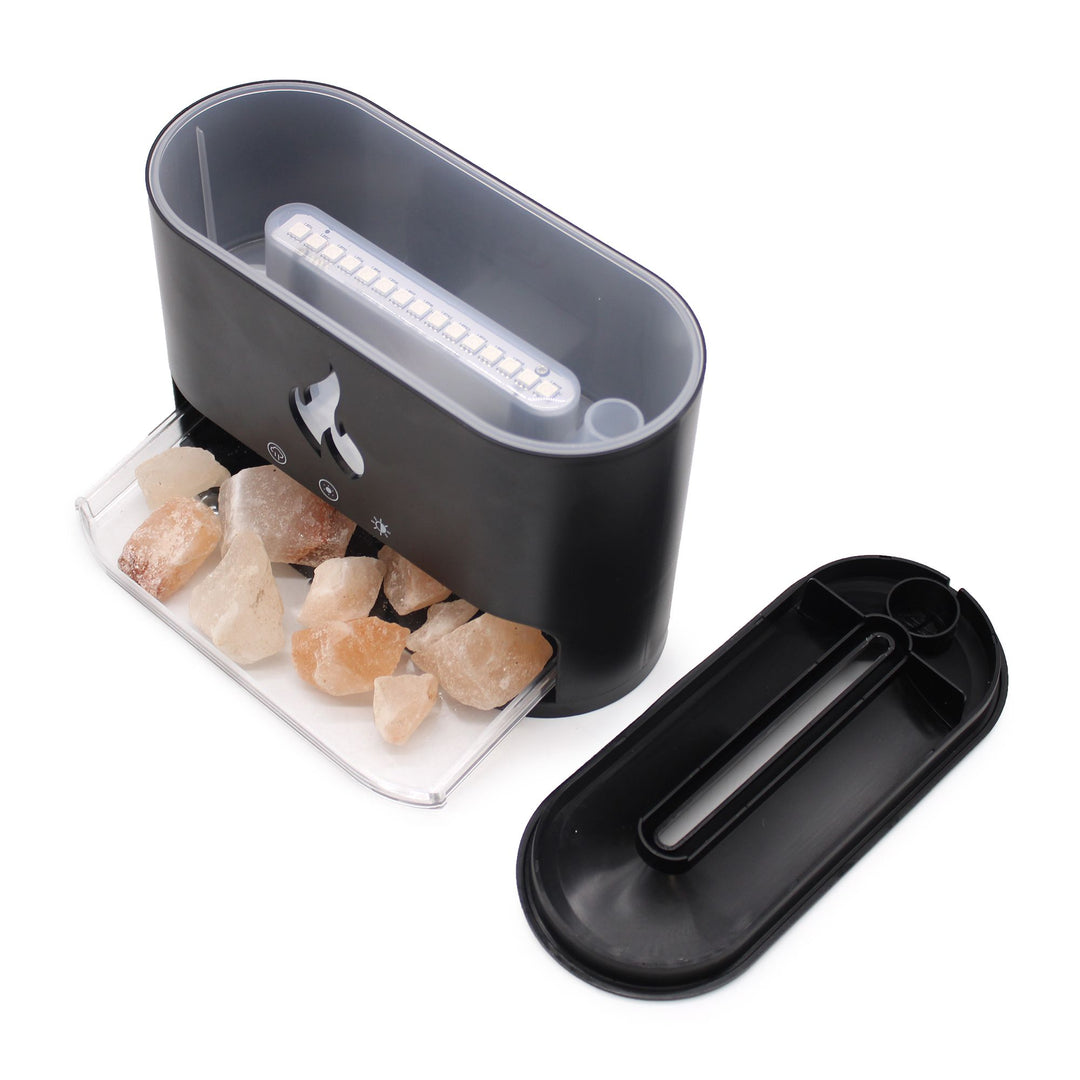 White Blaze Aroma Diffuser - Himalayan Salt Chamber - USB-C - Flame Effect (Salt included) - Ditzy Petunia