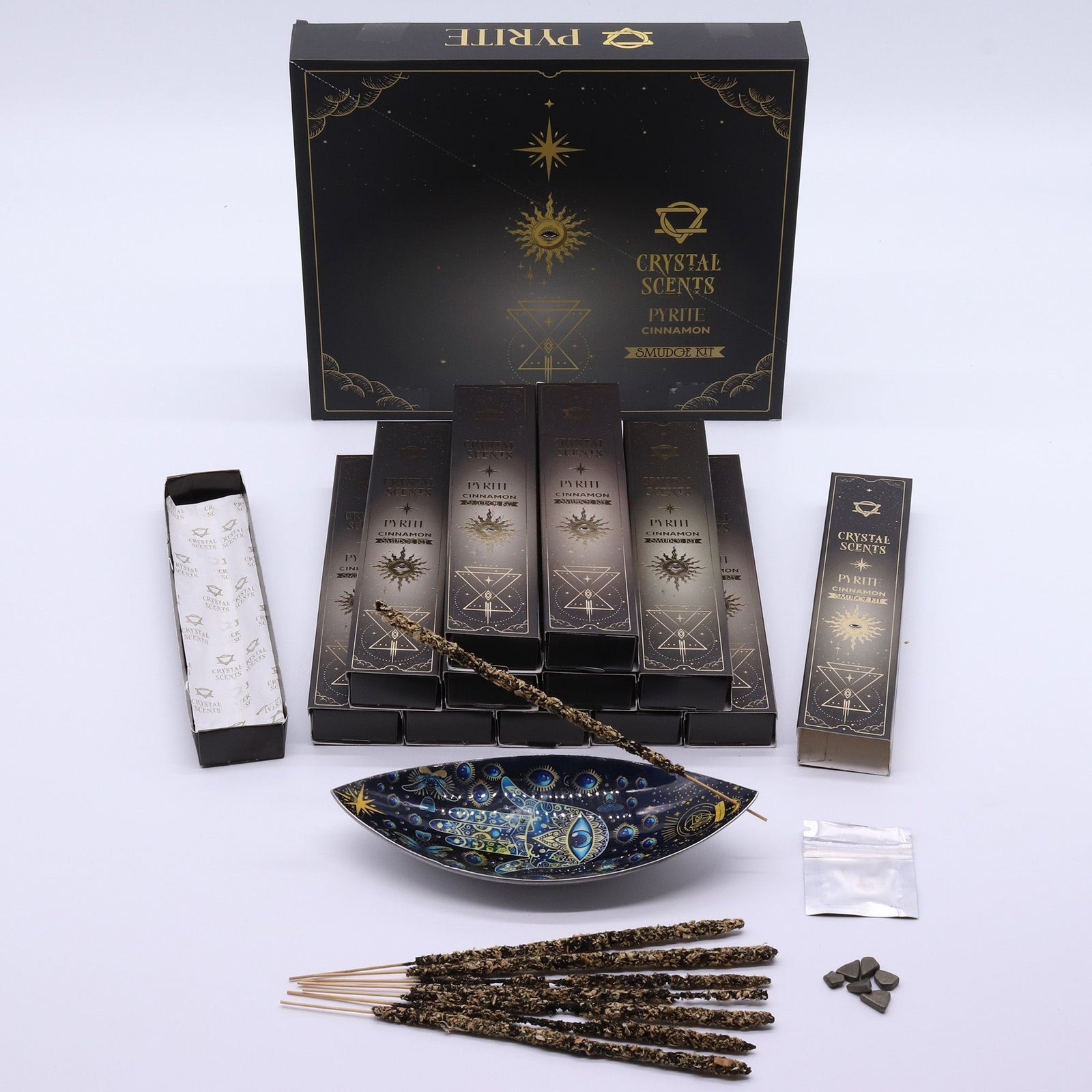 Pyrite Crystal Scents Smudge Incense - Cinnamon - Ditzy Petunia