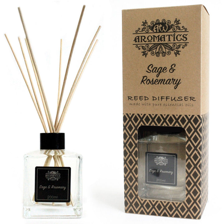 200ml Sage &amp; Rosemary Essential Oil Reed Diffuser - Ditzy Petunia