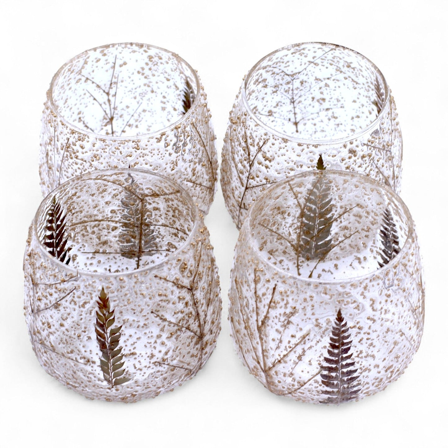 Natural Floral Glass - Straight Candle Holder -  Pino - (10x9cm)