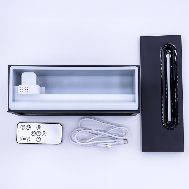 Flame Effect Aroma Diffuser with Birdsound - Black USB - Colour Change - Ditzy Petunia