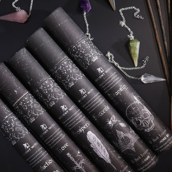 Ancient Witch Spell Incense - Success - Black Obsidian Pendulum - Ditzy Petunia