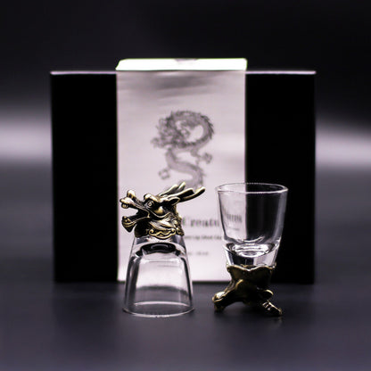 Gift Set of 6 Shot Glasses (50ml) - Mystical Creatures - Antique Bronze