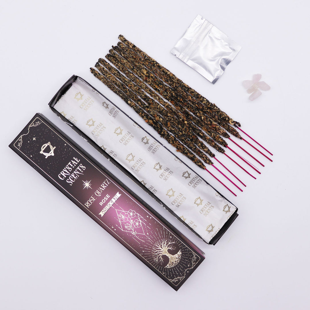 Rose Quartz Crystal Scents Smudge Incense - Rose - Ditzy Petunia