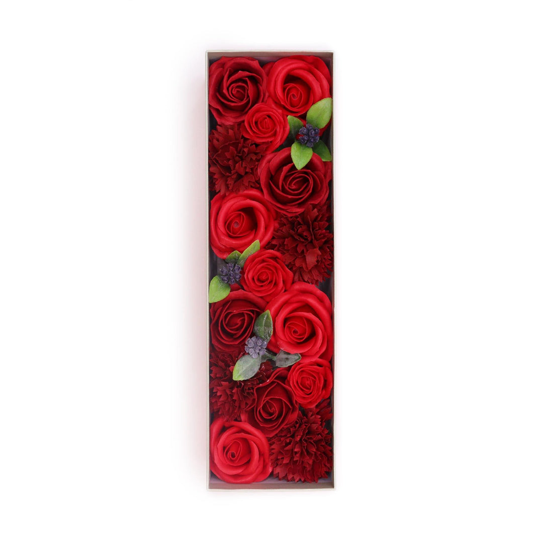 Long Box - Classic Red Roses - Ditzy Petunia