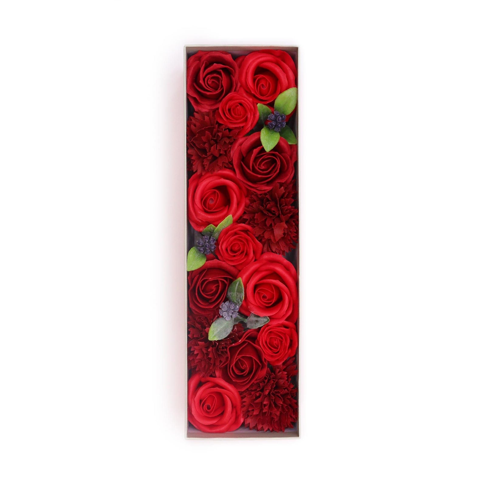 Long Box - Classic Red Roses - Ditzy Petunia