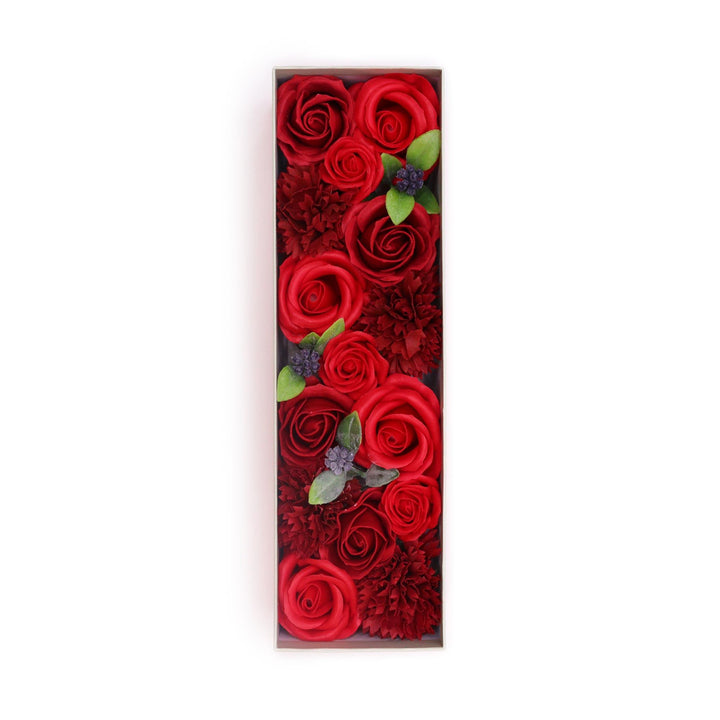 Long Box - Classic Red Roses - Ditzy Petunia