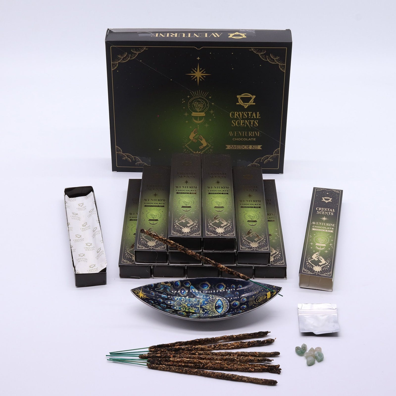 Aventurine Crystal Scents Smudge Incense - Chocolate - Ditzy Petunia
