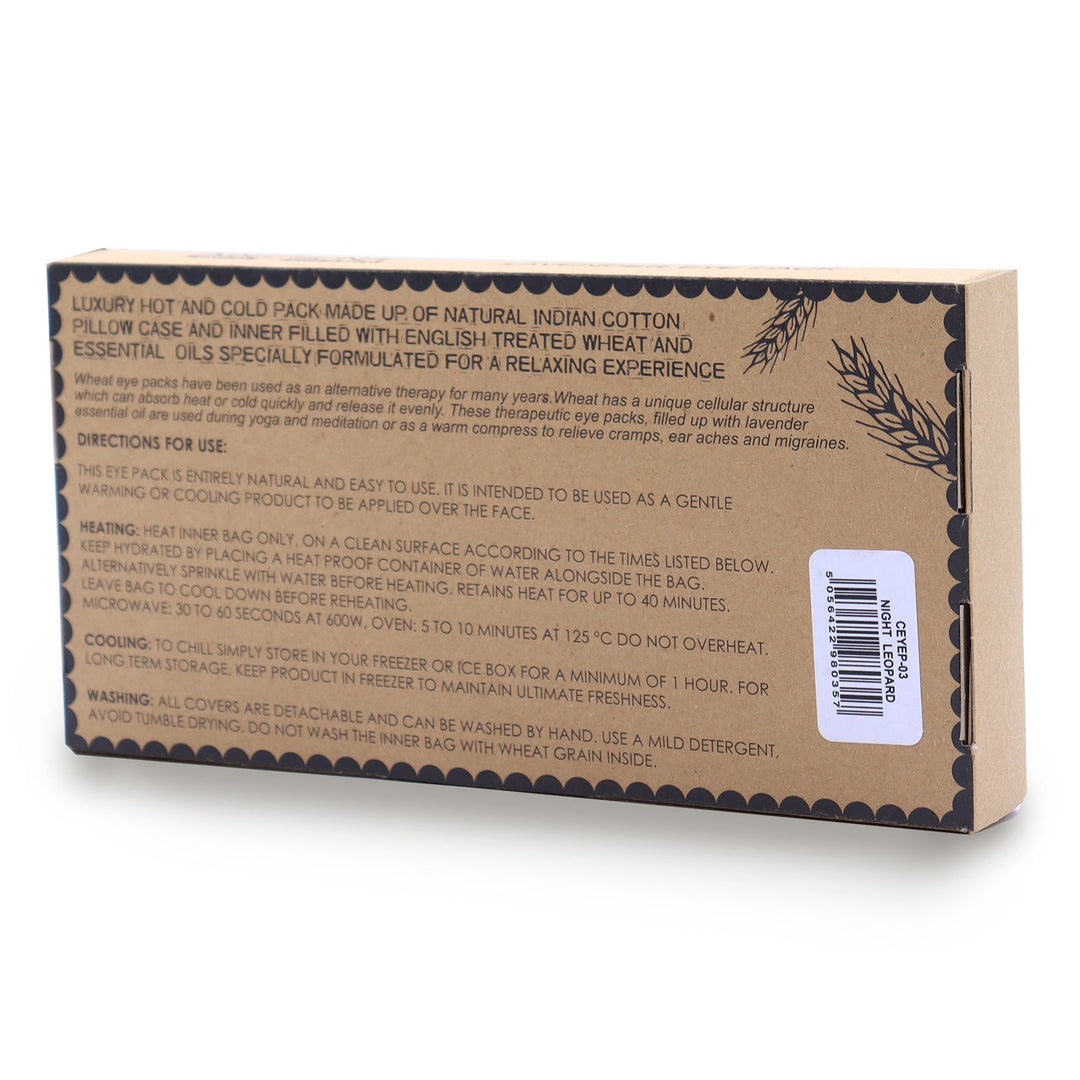 Lavender Natural Cotton and Juco Eye Pillow in Gift Box - Night Leopard - Ditzy Petunia