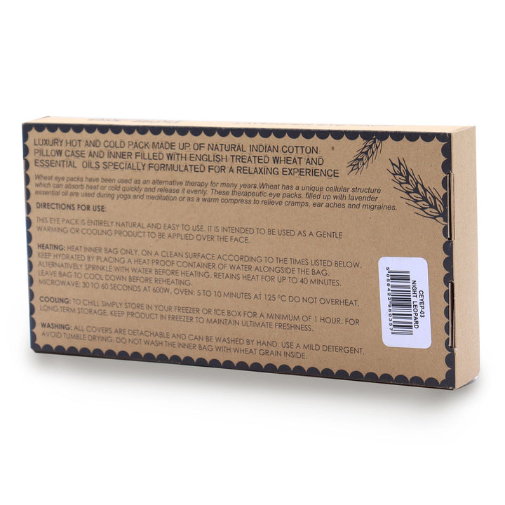 Lavender Natural Cotton and Juco Eye Pillow in Gift Box - Night Leopard - Ditzy Petunia