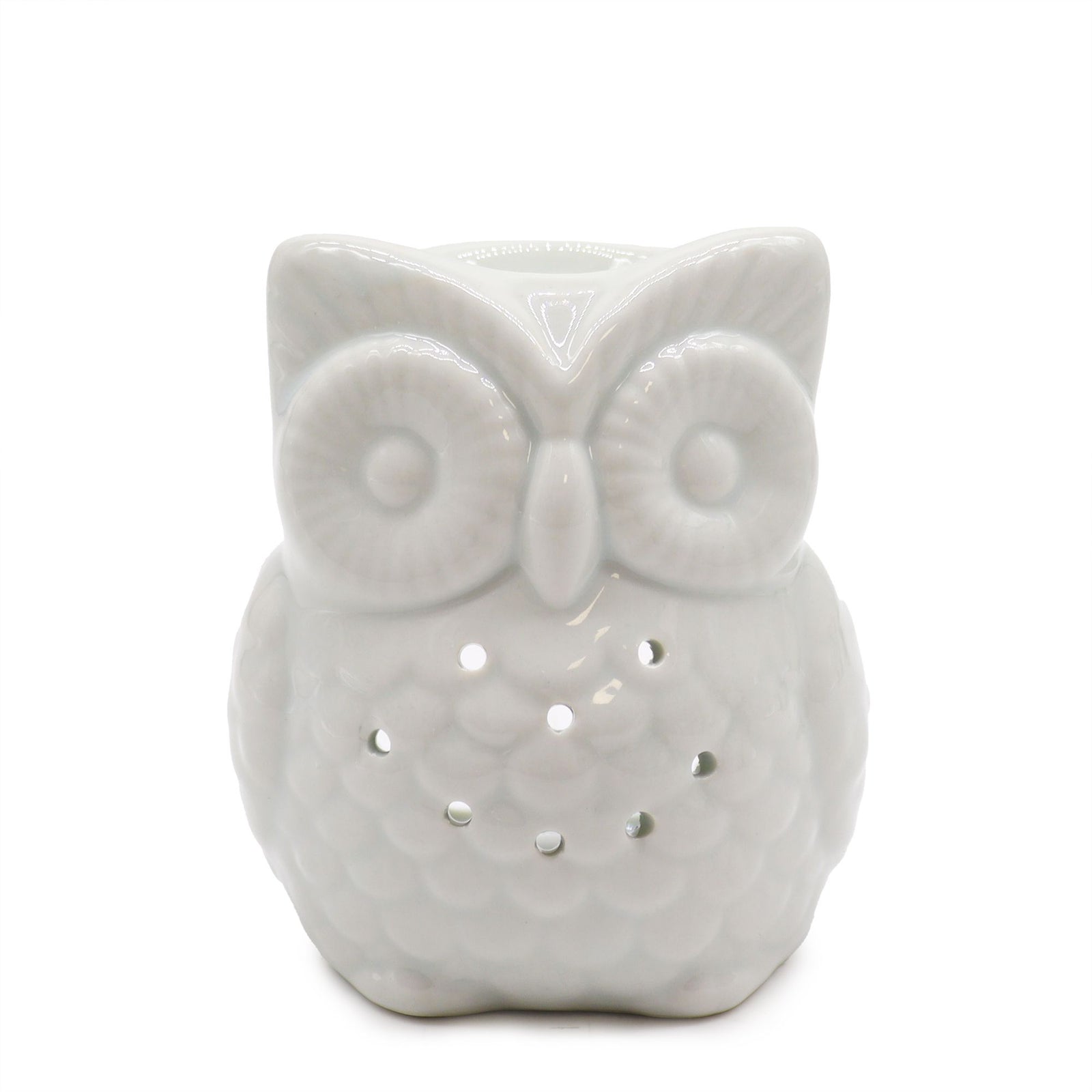Classic White Oil Burner - Tall Owl - Ditzy Petunia