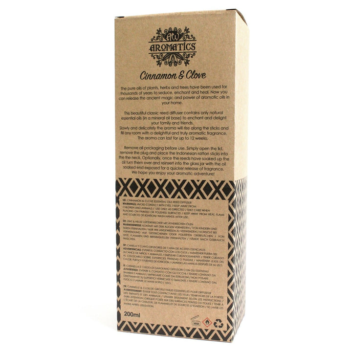 200ml Cinnamon &amp; Clove Essential Oil Reed Diffuser - Ditzy Petunia
