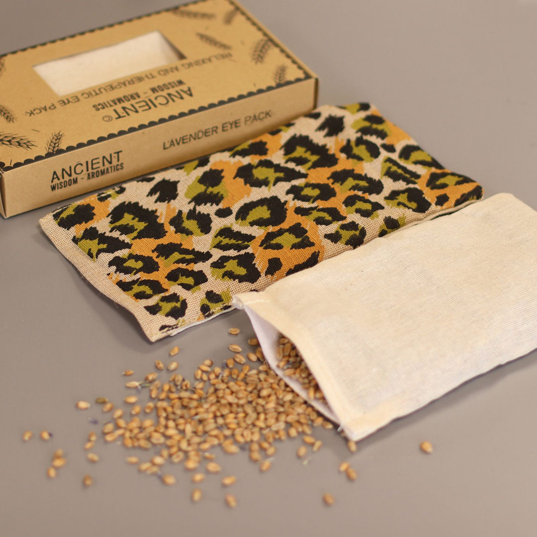Lavender Natural Cotton and Juco Eye Pillow in Gift Box - Night Leopard - Ditzy Petunia
