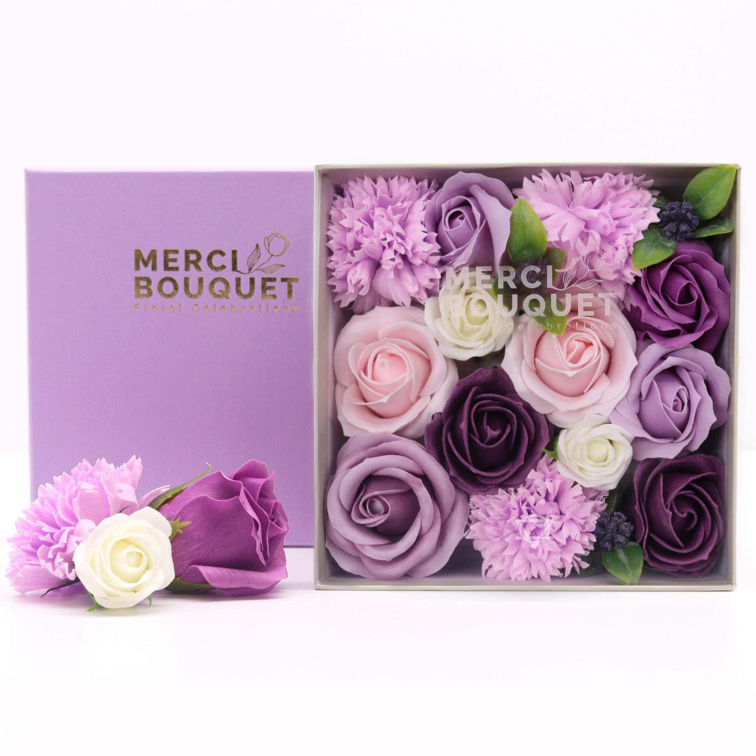 Square Box - Lavender Rose &amp; Carnation - Ditzy Petunia