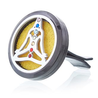 Car Diffuser Kit - Pewter Yoga Chakra - 30mm - Ditzy Petunia