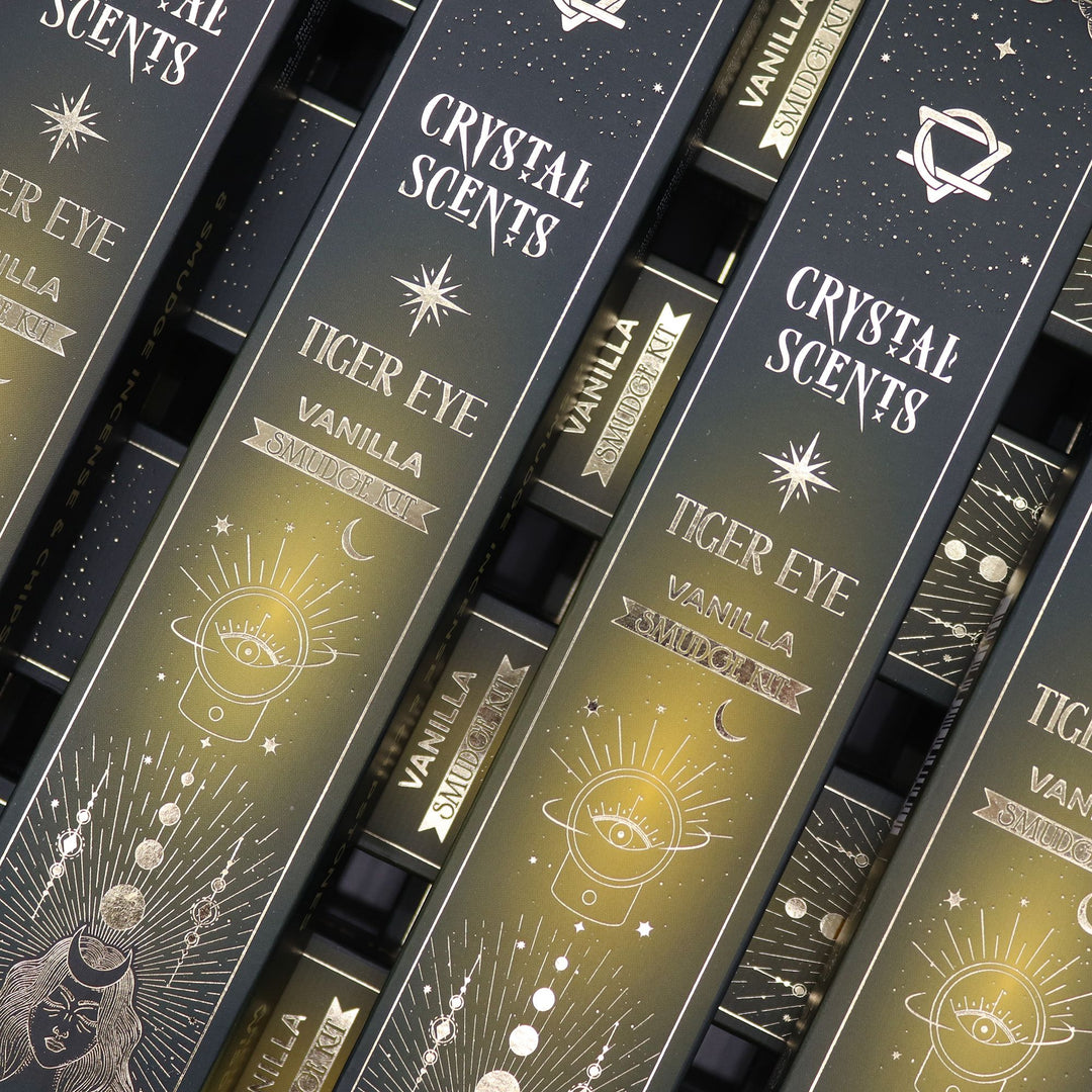 Tiger Eye Crystal Scents Smudge Incense - Vanilla - Ditzy Petunia