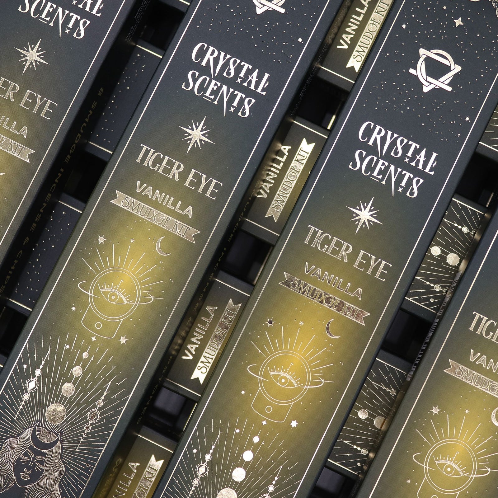 Tiger Eye Crystal Scents Smudge Incense - Vanilla - Ditzy Petunia