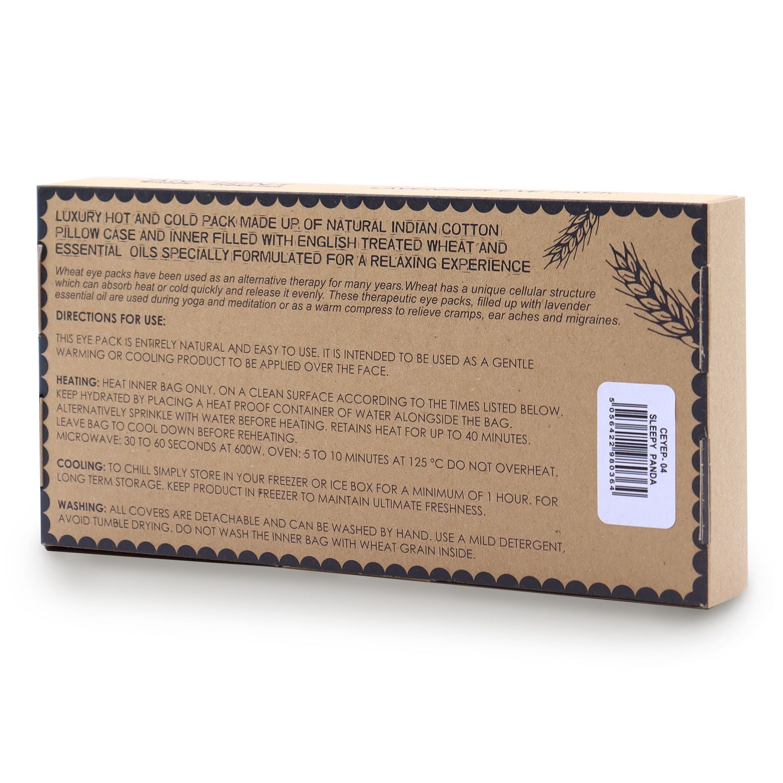 Lavender Natural Cotton and Juco Eye Pillow in Gift Box - Sleepy Panda - Ditzy Petunia