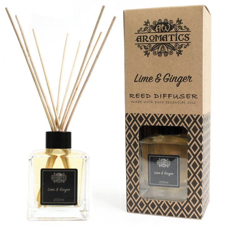 200ml Lime &amp; Ginger Essential Oil Reed Diffuser - Ditzy Petunia
