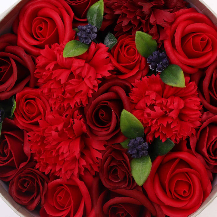 Round Box - Classic Red Roses - Ditzy Petunia
