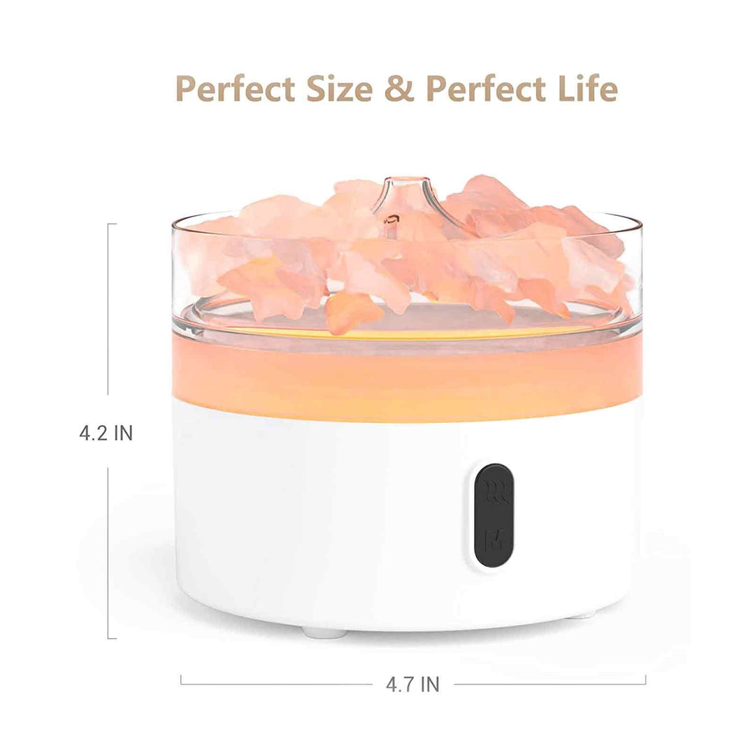 Himalayan Salt  Aroma Diffuser - Night Light - USB-C - Flame Effect ( salt included) - Ditzy Petunia