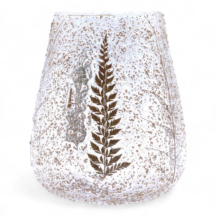 Natural Floral Glass - Large Bowl Candle Holder - Pino - (15x12cm) - Ditzy Petunia