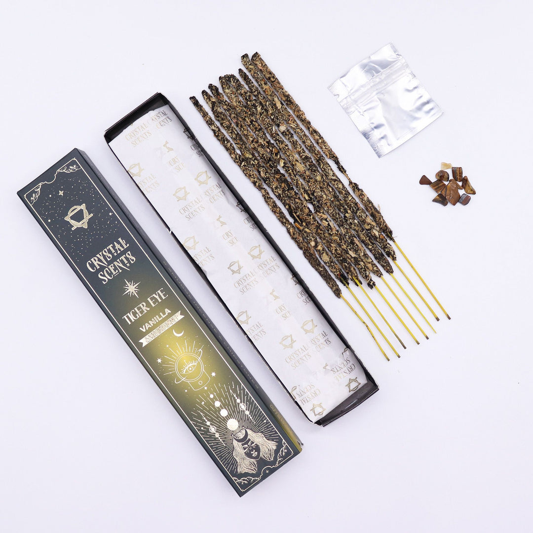 Tiger Eye Crystal Scents Smudge Incense - Vanilla - Ditzy Petunia