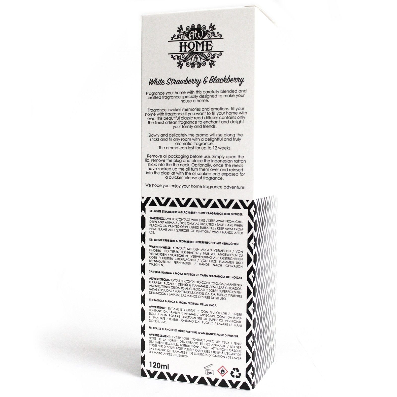 120ml Reed Diffuser - White Strawberry & Blackberry - Ditzy Petunia