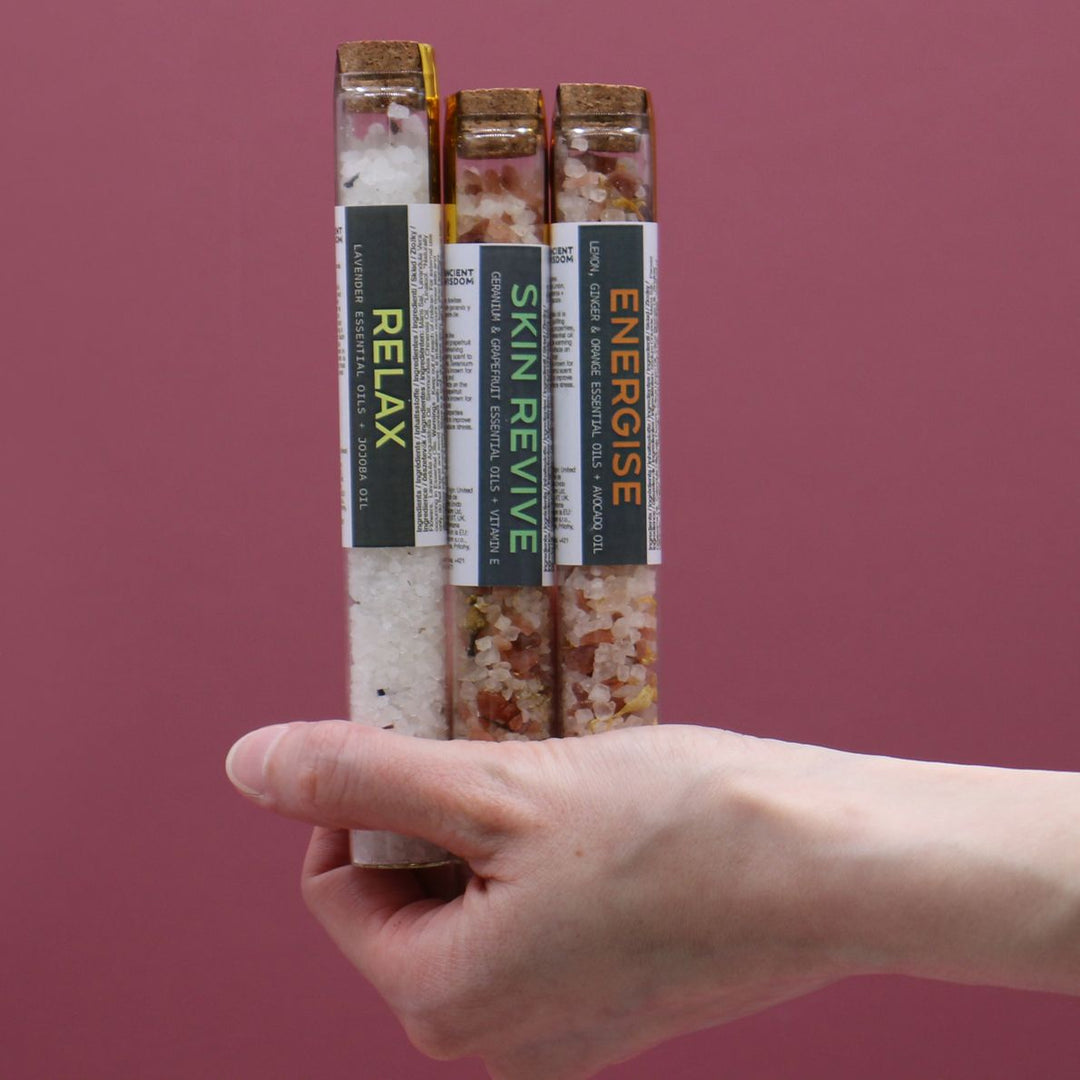 Bath Salts in Vials - Gift Pack of 7 - Ditzy Petunia