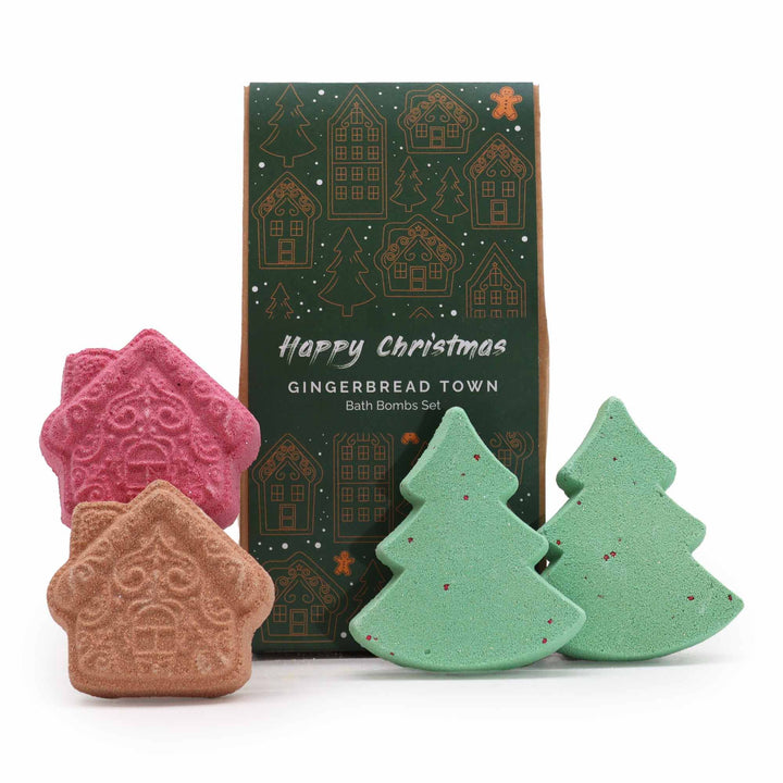 Gingerbread Town Christmas Bath Bomb Gift Pack - Ditzy Petunia