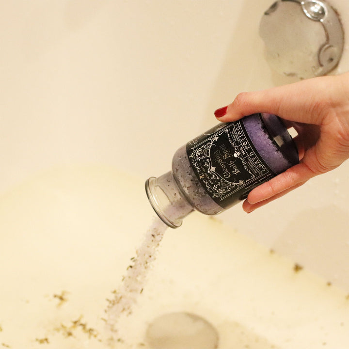 Ancient Witch Bath Spell Potion &amp; Rock Crystal Amulet - Cleansing - Ditzy Petunia