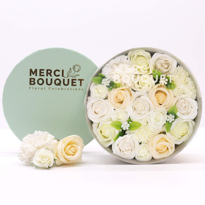Round Box - Wedding Blessings - White &amp; Ivory - Ditzy Petunia