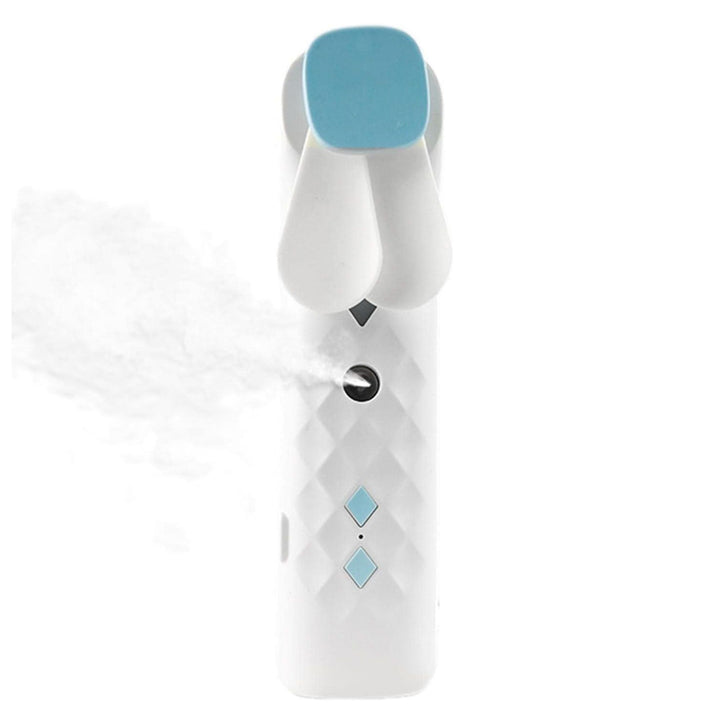 White Nano Mist Face Fan &amp; Spray - USB chargable - Ditzy Petunia